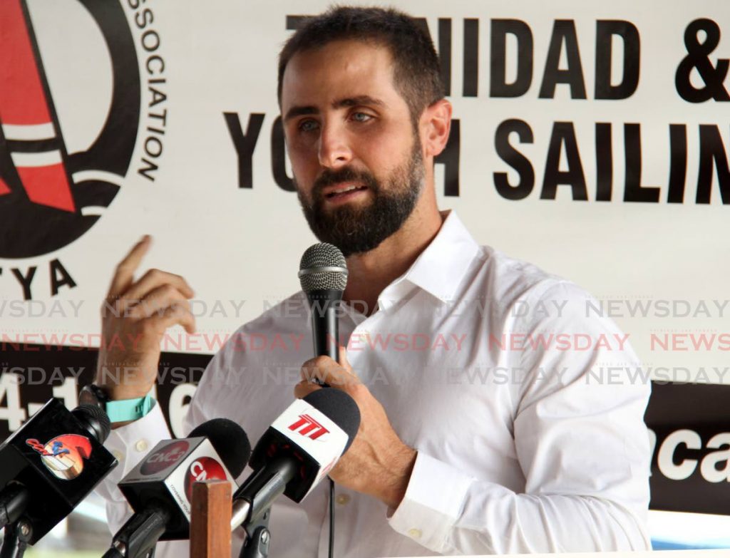 TT sailor Andrew Lewis speaks during a press conference,on Thursday, at the TT Yachting Association, Chaguaramas. - Ayanna Kinsale